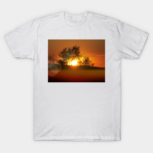 Sunset on the hill T-Shirt by kcrystalfriend